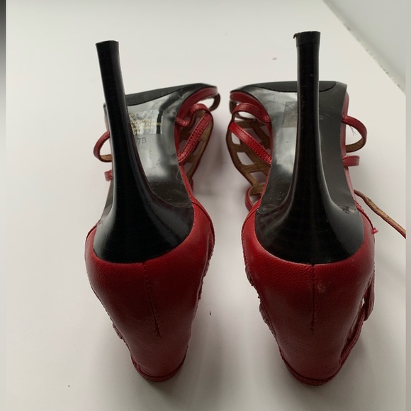 Red RLL Ralph Lauren heels sandal - Picture 7 of 7